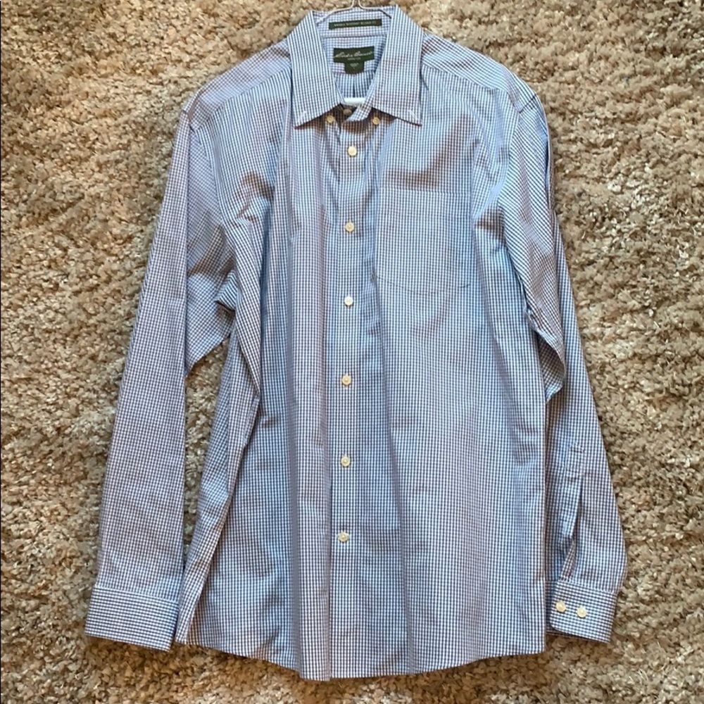 Eddie Bauer Blue Wrinkle Resistant Relaxed Fit